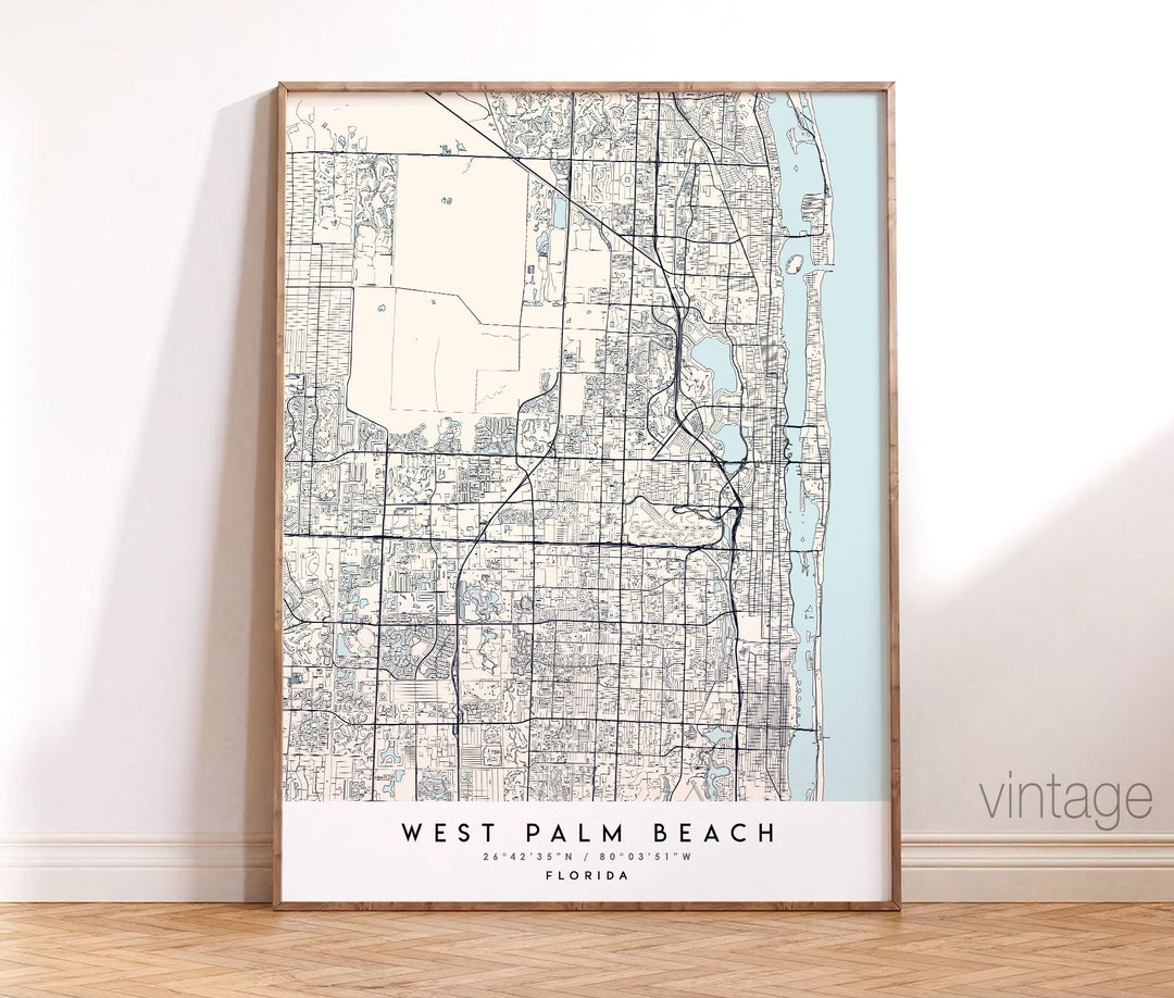 West PALM BEACH FL City Map Poster - Il 1080xN.6049373139 786z