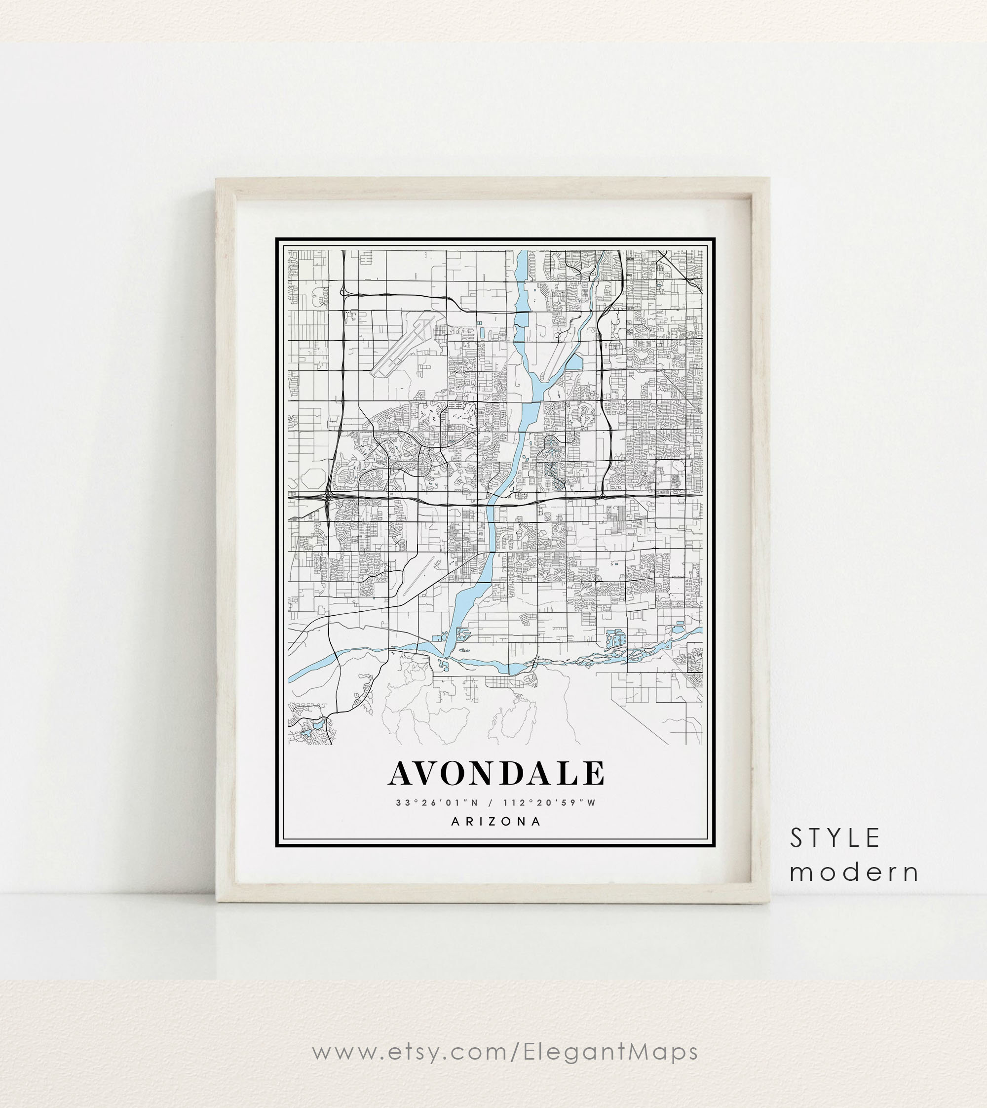 Avondale Arizona Map Avondale AZ Map Avondale City Map | Etsy