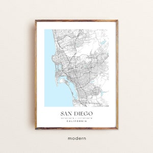 San Diego California map, San Diego CA map, San Diego city print, San Diego poster, San Diego art, Custom city map, Wall Art