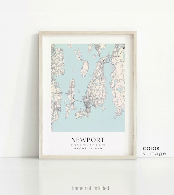 Newport Rhode Island Map Print: Minimalist City Wall Art