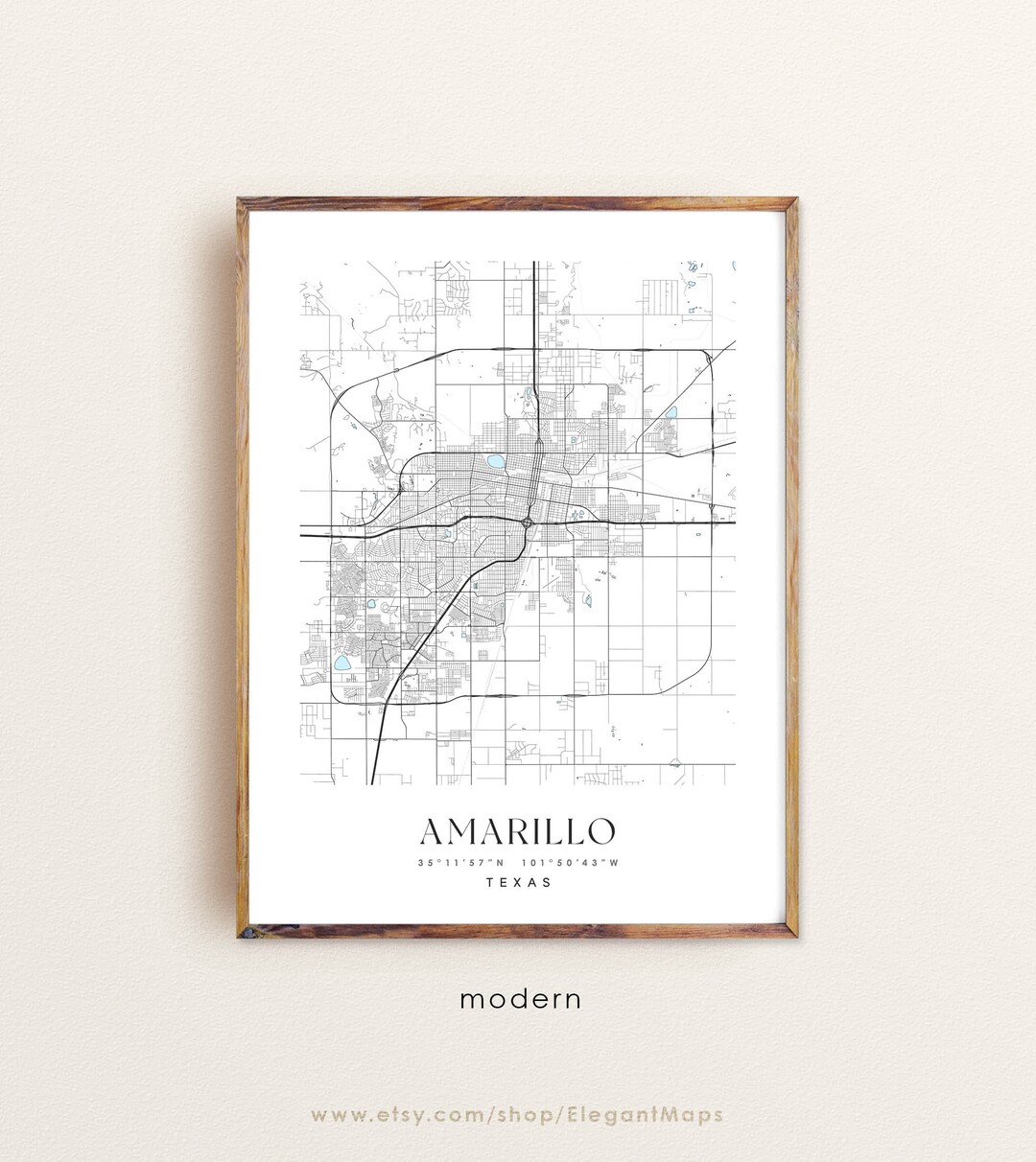 Amarillo Texas Map Amarillo TX Map Amarillo City Print - Etsy