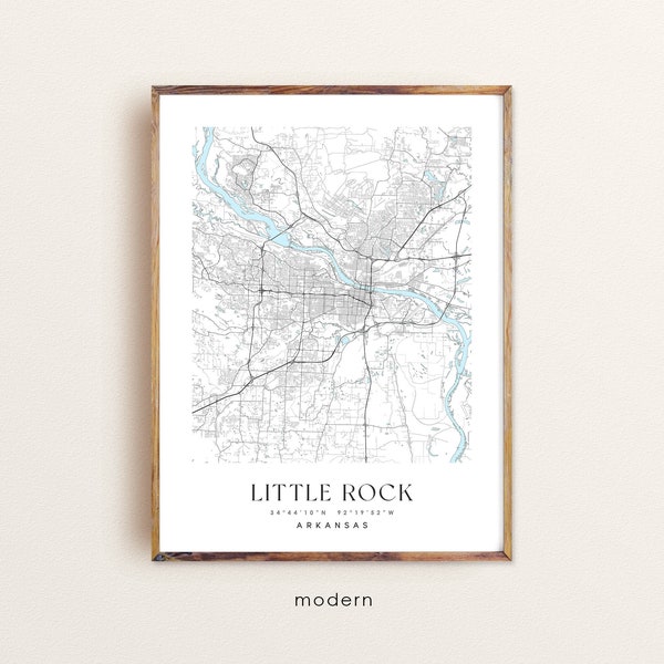 Little Rock Arkansas map, Little Rock AR map, Little Rock city print, Little Rock poster, Little Rock art, Custom city map, Wall Art