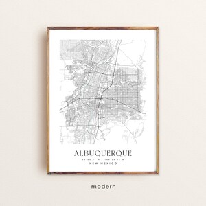 Albuquerque New Mexico Map Art Print: Custom Cityscape Wall Art