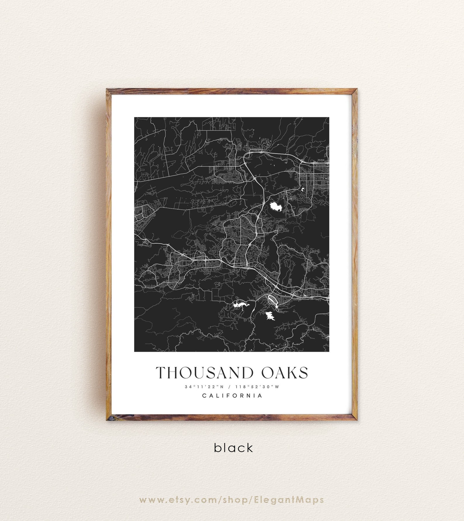 Tausend Eichen Kalifornien Karte Tausend Eichen CA Karte | Etsy