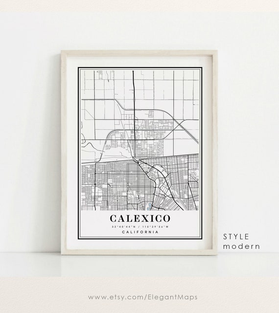 Calexico California Map Calexico CA Map Calexico City Map Etsy