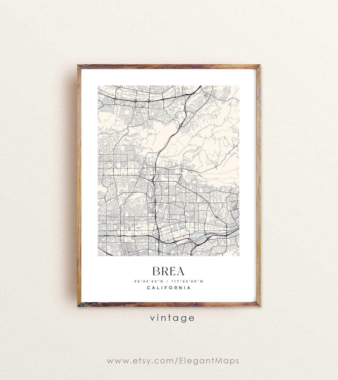 Brea California Map Brea CA Map Brea City Print Brea - Etsy