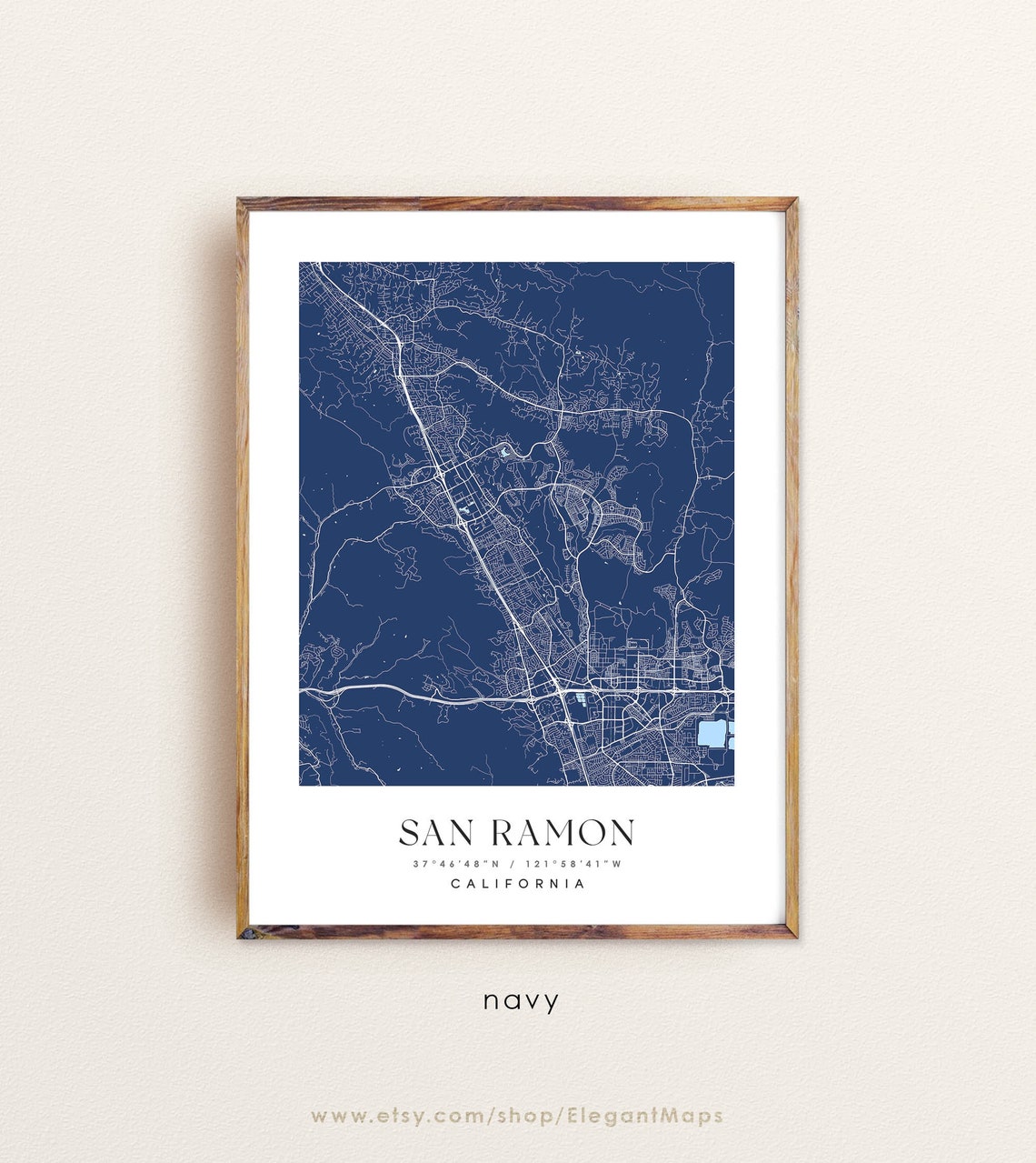 San Ramon Vector Impresión artística del mapa de San Ramón, California: Mapa ...