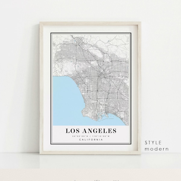 Los Angeles California map, Los Angeles CA map, Los Angeles city map, Los Angeles print, Los Angeles poster, Los Angeles art,Los Angeles map