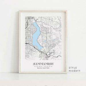 Sammamish Washington Map Art Print: Custom City Map