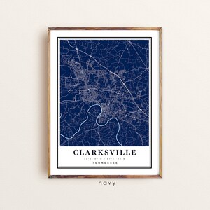 Clarksville Tennessee map Clarksville TN map Clarksville | Etsy
