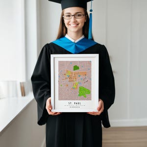 St. Thomas Universität Map Print: St. Paul MN Universitätsplan