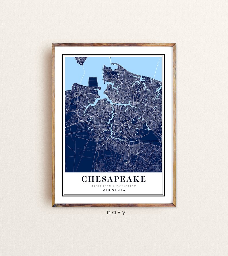 Chesapeake art Chesapeake print Chesapeake city map Chesapeake Virginia map Chesapeake map art Chesapeake poster Chesapeake VA map
