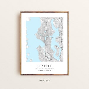 Seattle City Map Print: Custom Wall Art