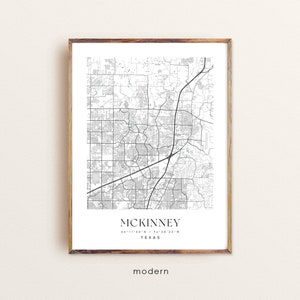 McKinney Texas Map Art Print: Custom City Map