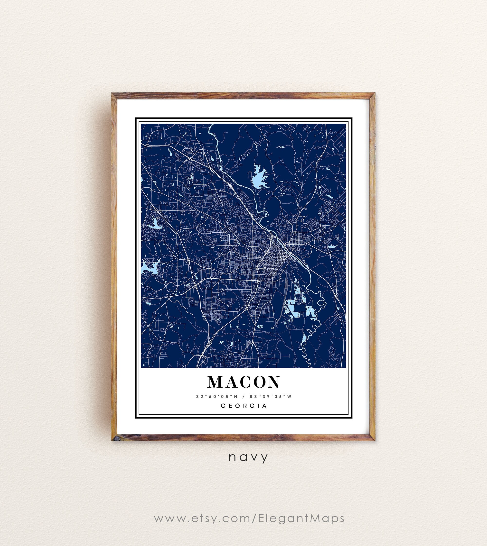 Macon Georgia Map Macon GA Map Macon City Map Macon Print | Etsy