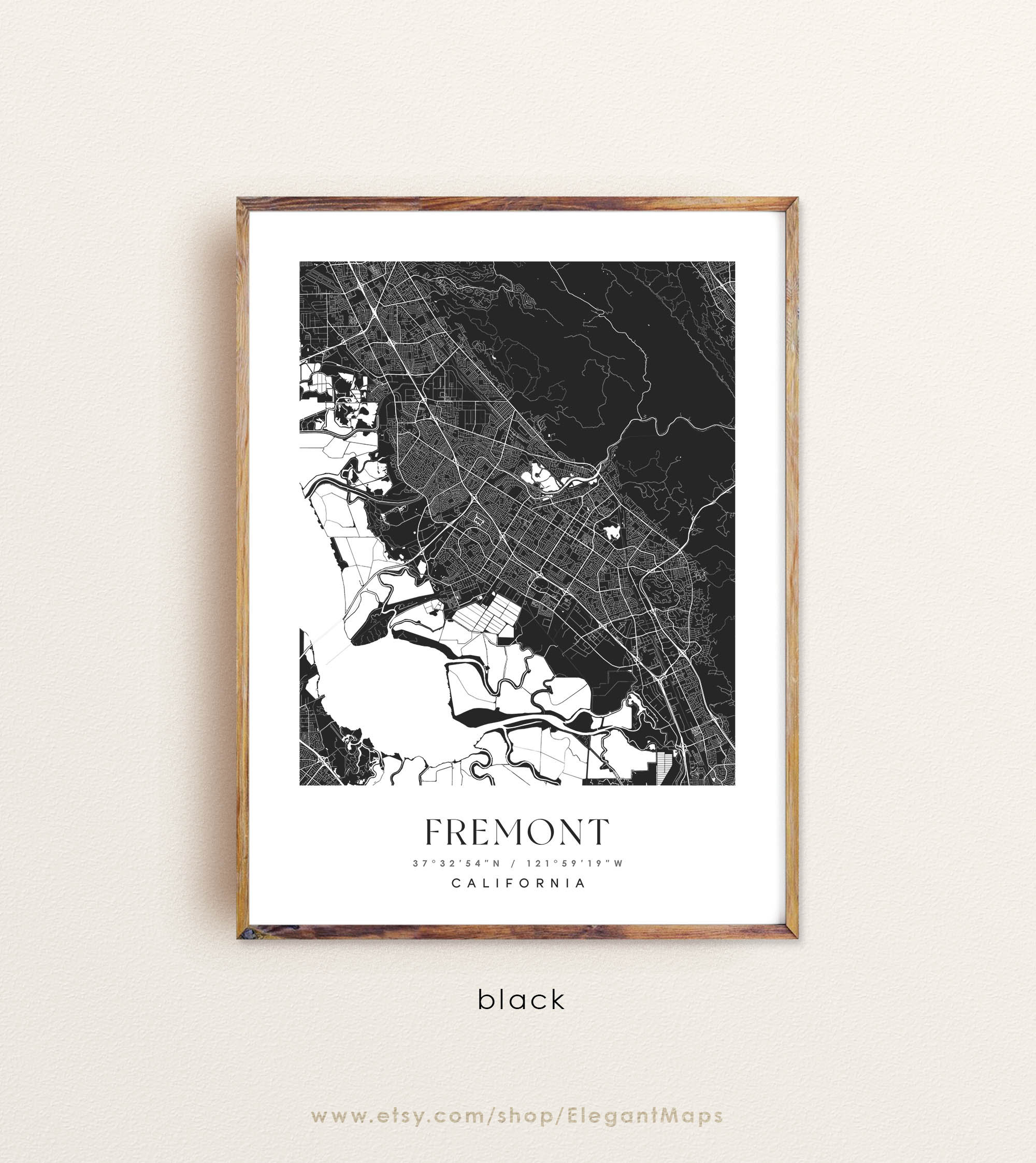 Fremont California Map Fremont CA Map Fremont City Print | Etsy