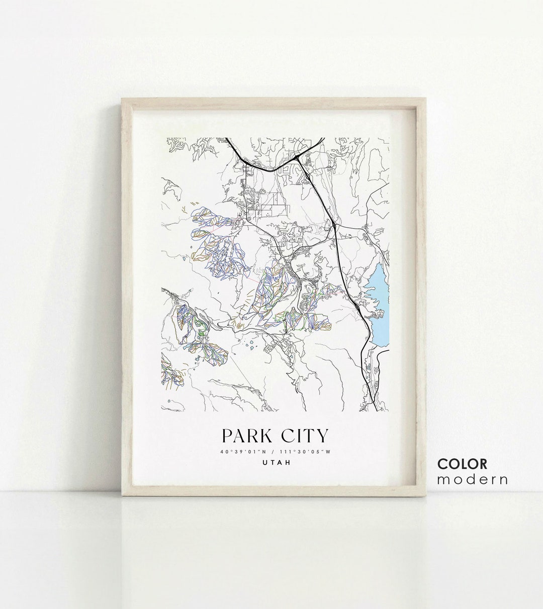 Park City UT Map, Park City Utah Map, Park City City Print, Park City ...