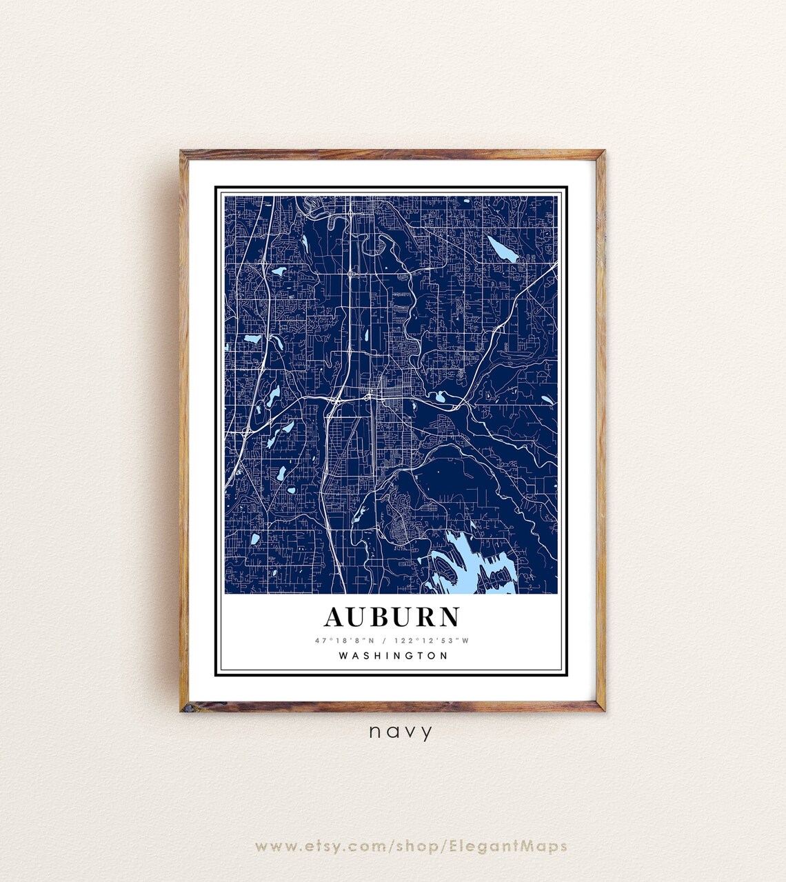 Auburn washington map auburn wa map auburn city map auburn etsy