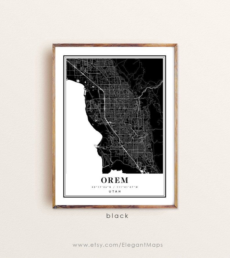 Orem Utah Map Orem UT Map Orem City Map Orem Print Orem - Etsy