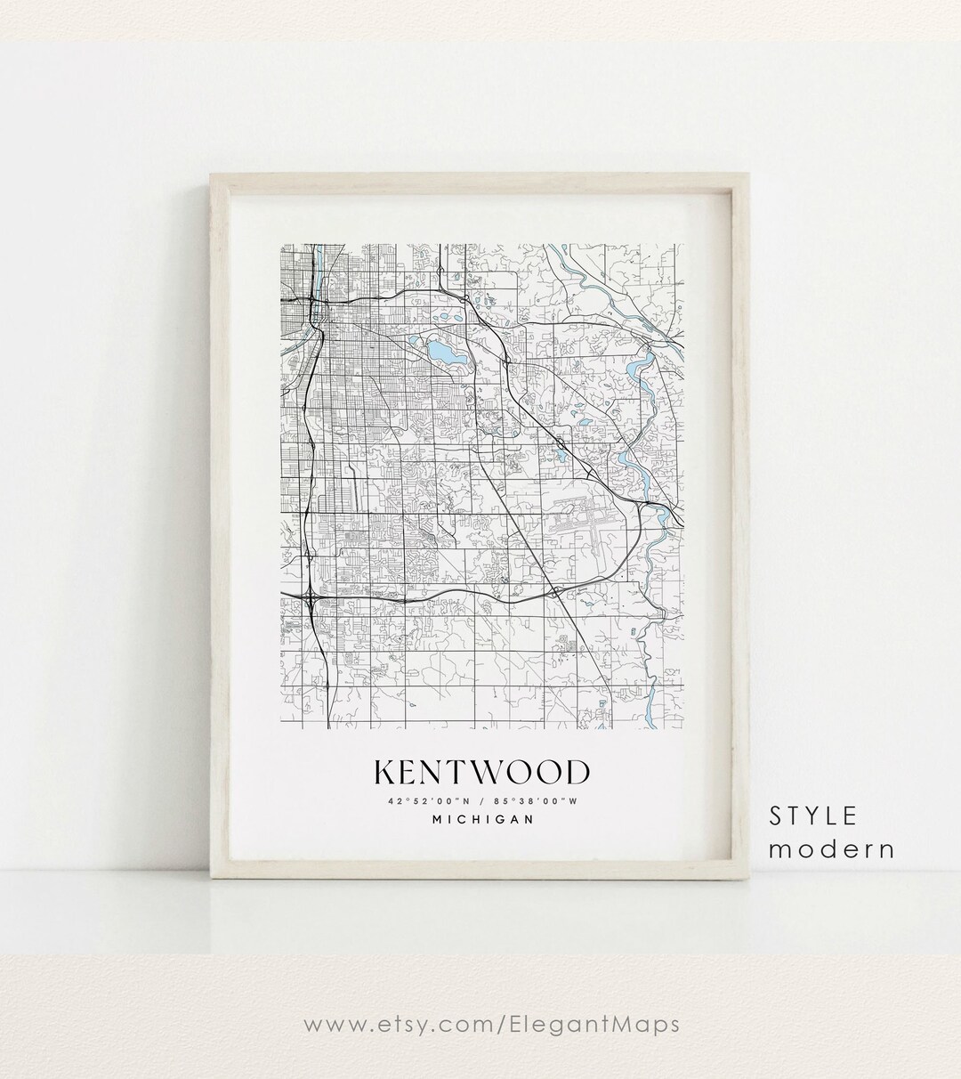 Kentwood Map Instant Download Kentwood Michigan City vrogue.co