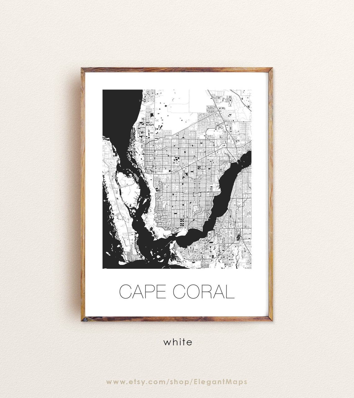 CAPE CORAL Map Poster Print Art Cape Coral FL City Map Etsy