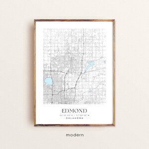 Edmond Oklahoma Map Print: Custom City Wall Art