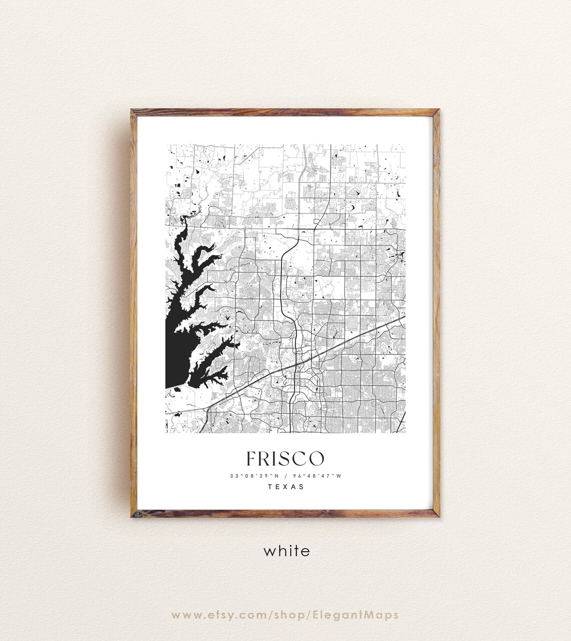 Frisco Texas map Frisco TX map Frisco city print Frisco Etsy