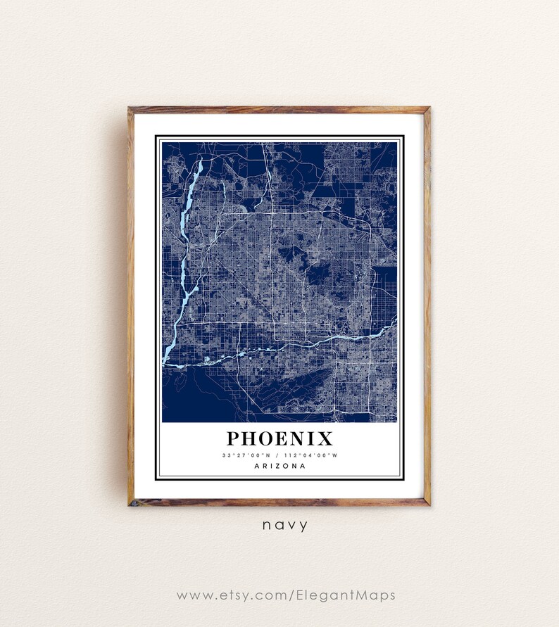 Phoenix Arizona map, Phoenix AZ map, Phoenix city map, Phoenix print, Phoenix poster, Phoenix art, Phoenix map, Custom map prints image 6