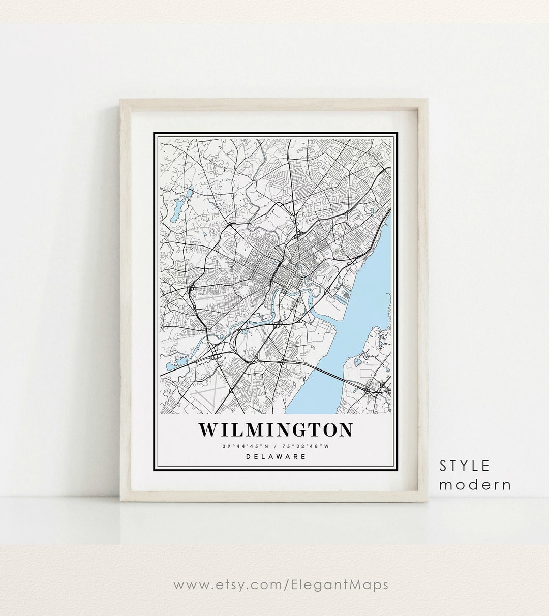 Wilmington Delaware Map, Wilmington DE Map, Wilmington City Map, Wilmington Print, Wilmington ...