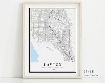 Layton Utah map, Layton UT map, Layton city map, Layton print, Layton poster, Layton art, Layton map, Custom city map