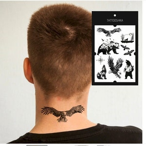 10 designs temporary tattoos | Temporary tattoo eagle | bear tattoo | tattoo temporary for men | animal tattoo for men and women