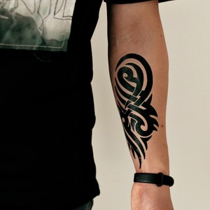 Großer Arm temporary Tattoo | temporäre Tattoos am Arm | Palmen Sticker | Halsaufkleber | Rückentattoos