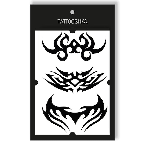 Tribal Temporary Tattoo Set | Waterproof Body Art | Bold Arm Chest