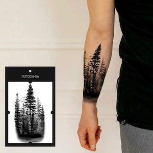 Armband Forest Temporary Tattoo | Tattoo Men | Viking Tattoo | Tattoo Custom Temporary | Pine Trees Temporary Tattoo | Forest Lover Gift