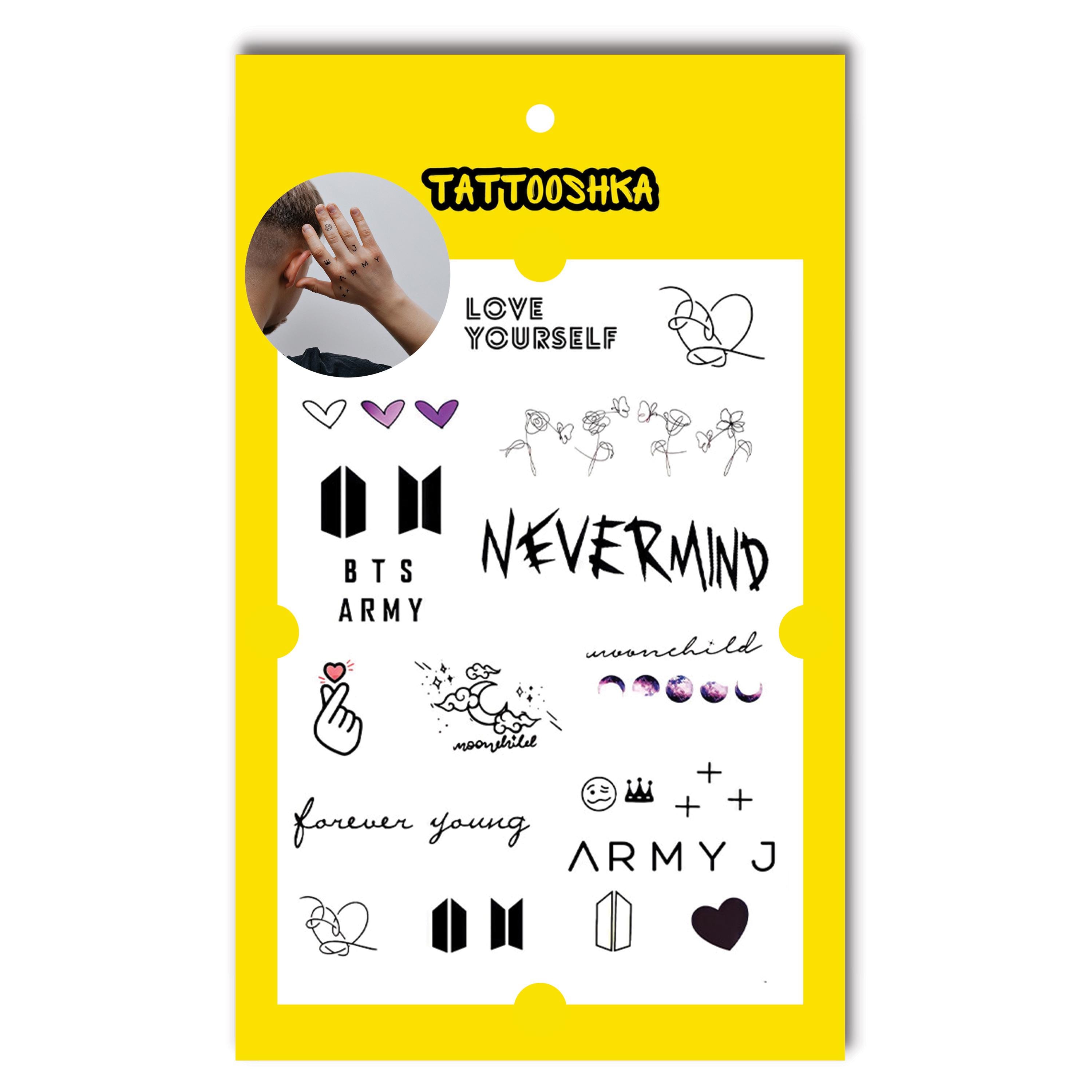 BTS タトゥーシール | Kpop Army ジョングク ジミン グッズ | Love