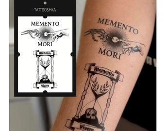 Memento mori tattoo | Memento vivere tattoo | Gothic tattoo | tattoo art | traditional tattoo print | geometric tattoo | viking tattoo