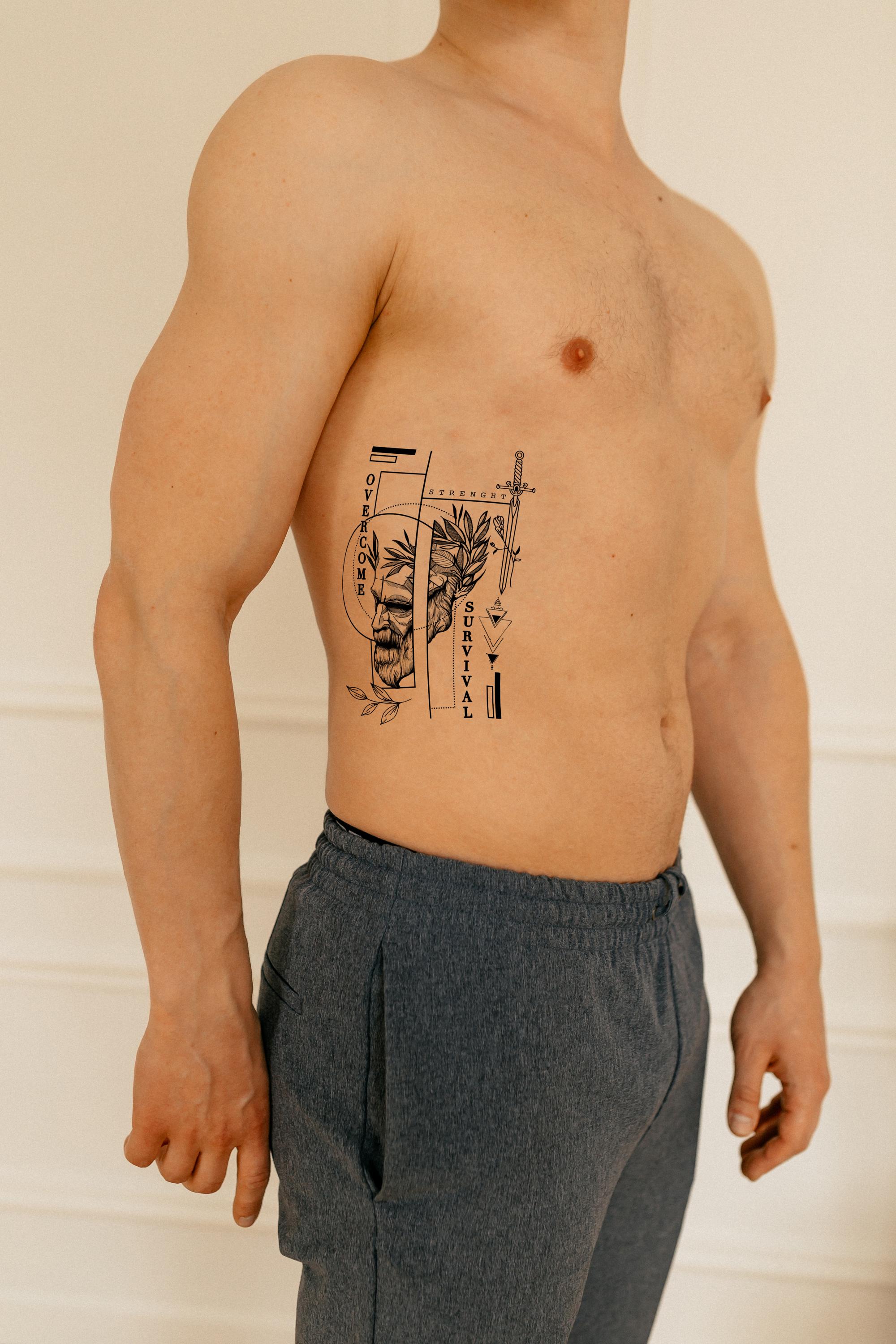 Geometrische tatoeage | Tatoeage Mannen | Tatoeage Onderarm | Abstracte  tijdelijke tatoeage | Realistische waterdichte body art | Mouwtatoeage -  Etsy België, image size:2000x3000