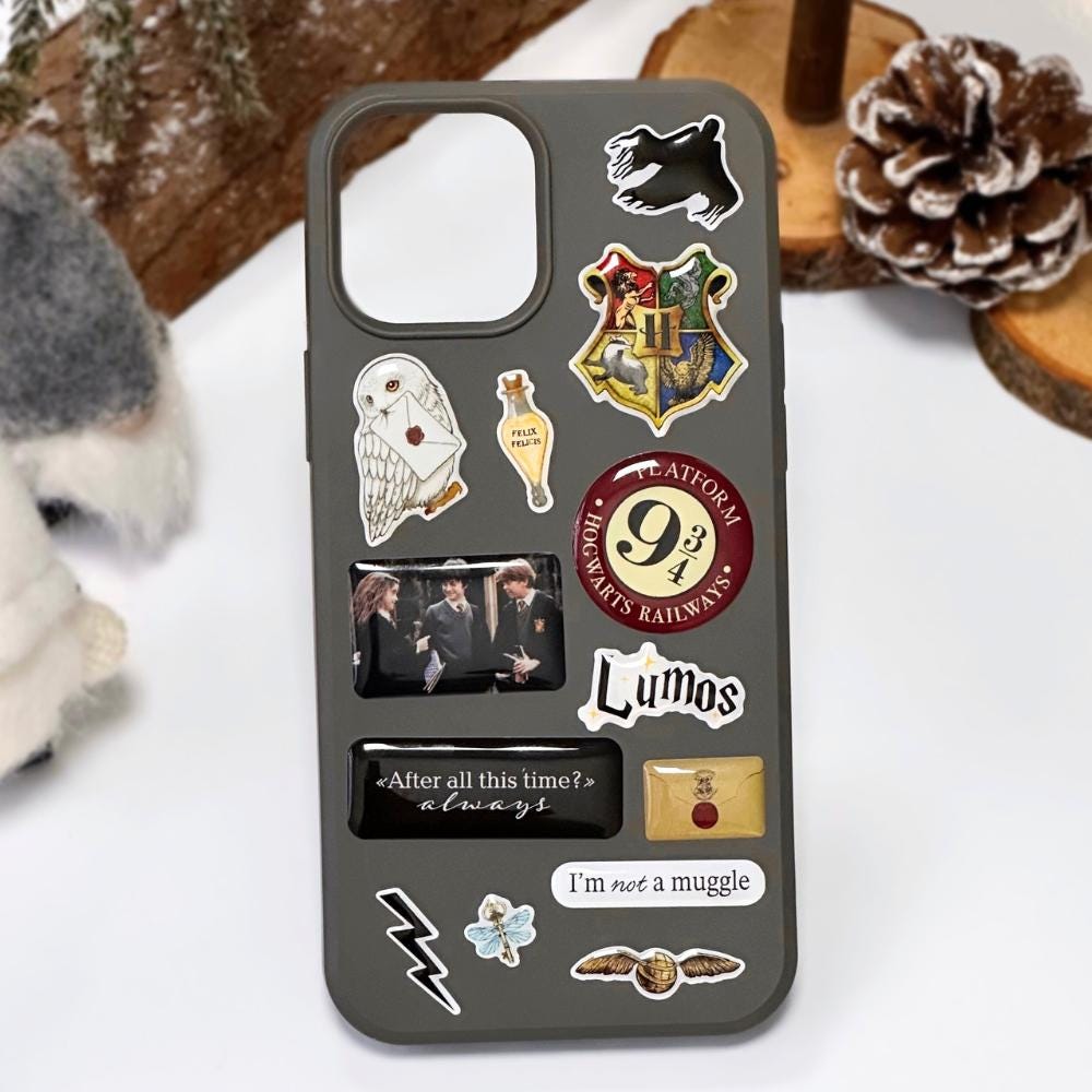 Lot De 8 Stickers 3D époxy Pour Coques De Téléphone - Motifs Tendance Multicolores Bleu - Neuf