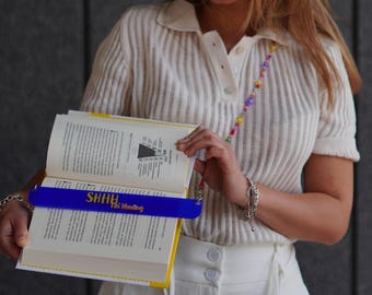 Bookmark with Strap for Books – Beaded Book Holder, Hands Free Reading Accessory, Carry Your Book Easily, Gift for Readers