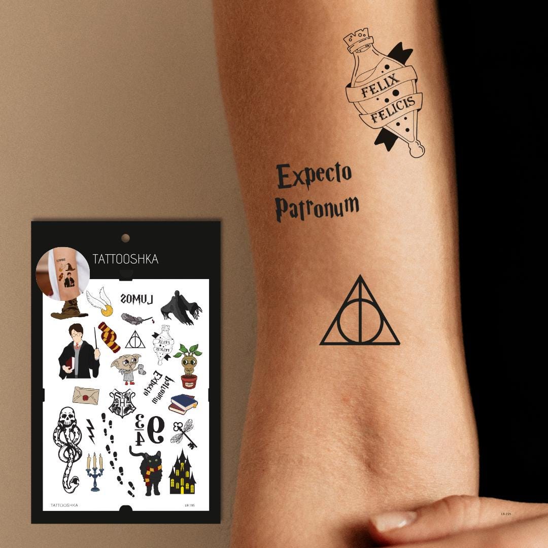 ハリーポッター タトゥーシール タトゥーシール デスイーター ハリーポッター 杖 刺青 20枚セット