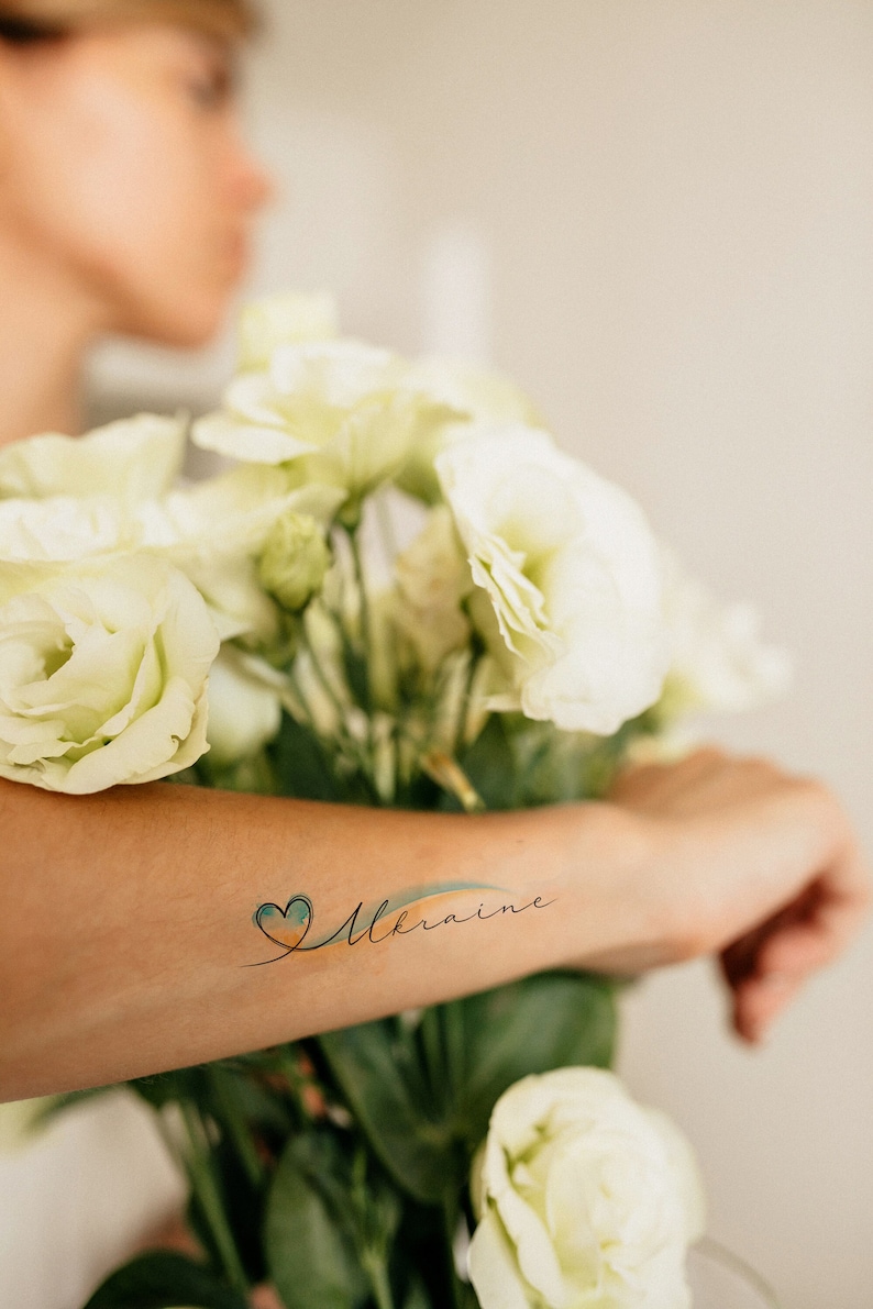 Temporary Tattoo Temporary Tattoo Heart Tattoos for Women Ukrainian Set