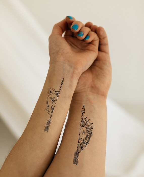 12+ Unique Couple Tattoos - Lion Tattoo Designs | Best couple tattoos, Couple  tattoos unique, Cute couple tattoos