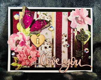 Heart and Key Love Greeting Card