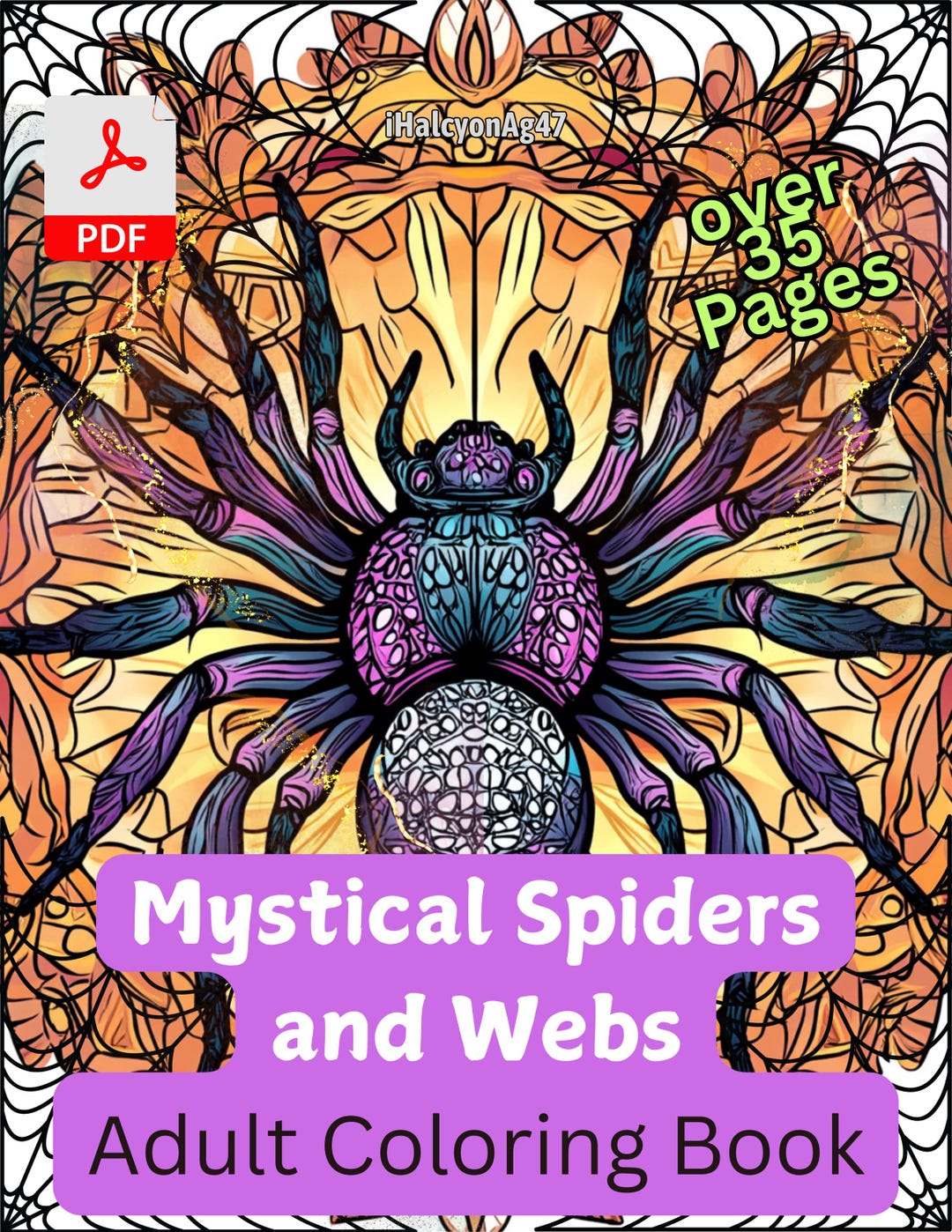 Mystical Spiders and Webs Coloring Book | 11x8.5 Inch | PDF Download ...