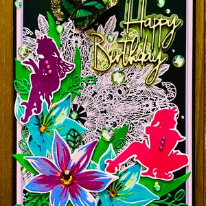 Enchanting Rainforest Fairies Birthday Greeting Card – Perfect for Magical Celebrations