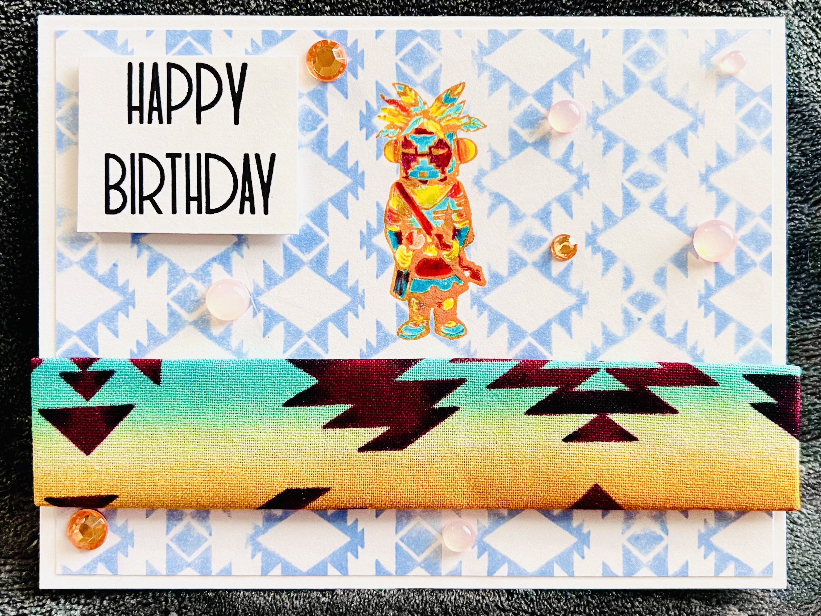 Native American Totem Fabric Birthday Card - Etsy