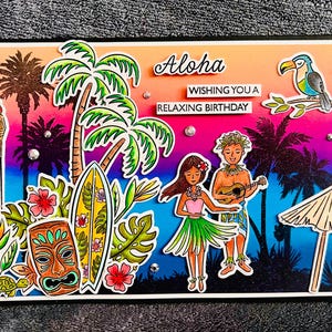 Aloha Relaxing Birthday Hawaiian Themed Card