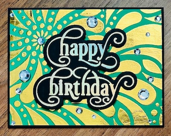 Gold Foiled Corner Mandala Birthday Card