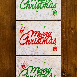 Silver Foiled Snowflakes Merry Christmas Cards (Set of 3)