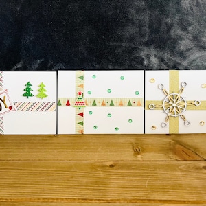 Christmas Greeting Card Set of 3 Handmade Holiday Cards, Elegant Seasonal Designs, Perfect Festive Cards for Spreading Holiday Cheer